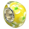 European Lampwork Glass Beads, 925 Silver Core, Rondelle 14x6.8mm Hole:4.5mm, Sold by PC