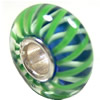 European Lampwork Glass Beads, 925 Silver Core, Rondelle 14x6.8mm Hole:4.5mm, Sold by PC