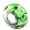 European Lampwork Glass Beads, 925 Silver Core, Rondelle 14x6.8mm Hole:4.5mm, Sold by PC