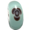 European Lampwork Glass Beads, 925 Silver Core, Rondelle 14x6.8mm Hole:4.5mm, Sold by PC