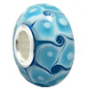 European Lampwork Glass Beads, 925 Silver Core, Rondelle 14x6.8mm Hole:4.5mm, Sold by PC