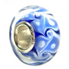 European Lampwork Glass Beads, 925 Silver Core, Rondelle 14x6.8mm Hole:4.5mm, Sold by PC