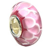 European Lampwork Glass Beads, 925 Silver Core, Rondelle 14x6.8mm Hole:4.5mm, Sold by PC