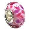 European Lampwork Glass Beads, 925 Silver Core, Rondelle 14x6.8mm Hole:4.5mm, Sold by PC