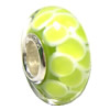 European Lampwork Glass Beads, 925 Silver Core, Rondelle 14x6.8mm Hole:4.5mm, Sold by PC