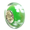 European Lampwork Glass Beads, 925 Silver Core, Rondelle 14x6.8mm Hole:4.5mm, Sold by PC