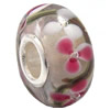 European Lampwork Glass Beads, 925 Silver Core, Rondelle 14x6.8mm Hole:4.5mm, Sold by PC