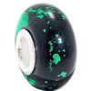 European Lampwork Glass Beads, 925 Silver Core, Rondelle 14x6.8mm Hole:4.5mm, Sold by PC