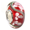 European Lampwork Glass Beads, 925 Silver Core, Rondelle 14x6.8mm Hole:4.5mm, Sold by PC