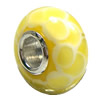 European Lampwork Glass Beads, 925 Silver Core, Rondelle 14x6.8mm Hole:4.5mm, Sold by PC