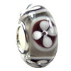 European Lampwork Glass Beads, 925 Silver Core, Rondelle 14x6.8mm Hole:4.5mm, Sold by PC