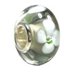 European Lampwork Glass Beads, 925 Silver Core, Rondelle 14x6.8mm Hole:4.5mm, Sold by PC