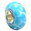 European Lampwork Glass Beads, 925 Silver Core, Rondelle 14x6.8mm Hole:4.5mm, Sold by PC