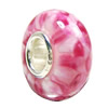 European Lampwork Glass Beads, 925 Silver Core, Rondelle 14x6.8mm Hole:4.5mm, Sold by PC