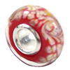 European Lampwork Glass Beads, 925 Silver Core, Rondelle 14x6.8mm Hole:4.5mm, Sold by PC