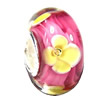 European Lampwork Glass Beads, 925 Silver Core, Rondelle 14x6.8mm Hole:4.5mm, Sold by PC