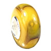 European Lampwork Glass Beads, 925 Silver Core, Rondelle 14x6.8mm Hole:4.5mm, Sold by PC