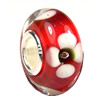 European Lampwork Glass Beads, 925 Silver Core, Rondelle 14x6.8mm Hole:4.5mm, Sold by PC