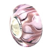 European Lampwork Glass Beads, 925 Silver Core, Rondelle 14x6.8mm Hole:4.5mm, Sold by PC