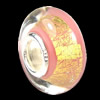 European Lampwork Glass Beads, 925 Silver Core, Rondelle 14x6.8mm Hole:4.5mm, Sold by PC