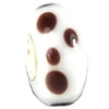 European Lampwork Glass Beads, 925 Silver Core, Rondelle 14x6.8mm Hole:4.5mm, Sold by PC