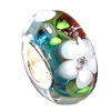 European Lampwork Glass Beads, 925 Silver Core, Rondelle 14x6.8mm Hole:4.5mm, Sold by PC