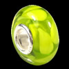 European Lampwork Glass Beads, 925 Silver Core, Rondelle 14x6.8mm Hole:4.5mm, Sold by PC