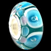 European Lampwork Glass Beads, 925 Silver Core, Rondelle 14x6.8mm Hole:4.5mm, Sold by PC