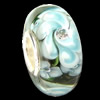 European Lampwork Glass Beads, 925 Silver Core, Rondelle 14x6.8mm Hole:4.5mm, Sold by PC