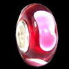 European Lampwork Glass Beads, 925 Silver Core, Rondelle 14x6.8mm Hole:4.5mm, Sold by PC