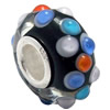 European Lampwork Glass Beads, 925 Silver Core, Rondelle 14x6.8mm Hole:4.5mm, Sold by PC