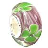 European Lampwork Glass Beads, 925 Silver Core, Rondelle 14x6.8mm Hole:4.5mm, Sold by PC