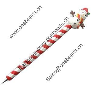 Fimo(Polymer Clay) Jewelry Ball Pen, 185x33mm, Sold by PC