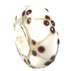 European Lampwork Glass Beads, 925 Silver Core, Rondelle 14x6.8mm Hole:4.5mm, Sold by PC