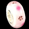 European Lampwork Glass Beads, 925 Silver Core, Rondelle 14x6.8mm Hole:4.5mm, Sold by PC