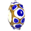 European Lampwork Glass Beads, 925 Silver Core, Rondelle 14x6.8mm Hole:4.5mm, Sold by PC