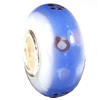 European Lampwork Glass Beads, 925 Silver Core, Rondelle 14x6.8mm Hole:4.5mm, Sold by PC