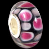 European Lampwork Glass Beads, 925 Silver Core, Rondelle 14x6.8mm Hole:4.5mm, Sold by PC