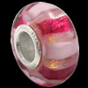 European Lampwork Glass Beads, 925 Silver Core, Rondelle 14x6.8mm Hole:4.5mm, Sold by PC