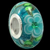 European Lampwork Glass Beads, 925 Silver Core, Rondelle 14x6.8mm Hole:4.5mm, Sold by PC