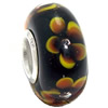 European Lampwork Glass Beads, 925 Silver Core, Rondelle 14x6.8mm Hole:4.5mm, Sold by PC