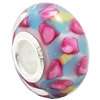 European Lampwork Glass Beads, 925 Silver Core, Rondelle 14x6.8mm Hole:4.5mm, Sold by PC