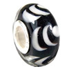 European Lampwork Glass Beads, 925 Silver Core, Rondelle 14x6.8mm Hole:4.5mm, Sold by PC