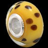 European Lampwork Glass Beads, 925 Silver Core, Rondelle 14x6.8mm Hole:4.5mm, Sold by PC