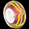 European Lampwork Glass Beads, 925 Silver Core, Rondelle 14x6.8mm Hole:4.5mm, Sold by PC