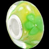 European Lampwork Glass Beads, 925 Silver Core, Rondelle 14x6.8mm Hole:4.5mm, Sold by PC