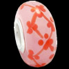 European Lampwork Glass Beads, 925 Silver Core, Rondelle 14x6.8mm Hole:4.5mm, Sold by PC