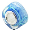 European Lampwork Glass Beads, 925 Silver Core, Rondelle 14x6.8mm Hole:4.5mm, Sold by PC