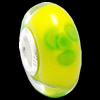 European Lampwork Glass Beads, 925 Silver Core, Rondelle 14x6.8mm Hole:4.5mm, Sold by PC