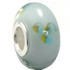 European Lampwork Glass Beads, 925 Silver Core, Rondelle 14x6.8mm Hole:4.5mm, Sold by PC